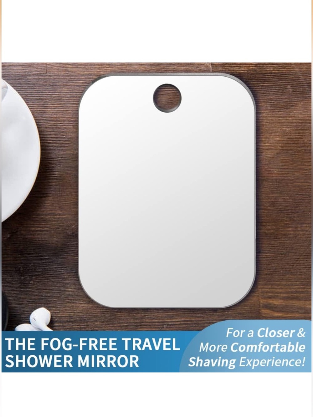 Shatterproof Shower Mirror Fogless for Shaving(Larger 10.7x8 inch)
